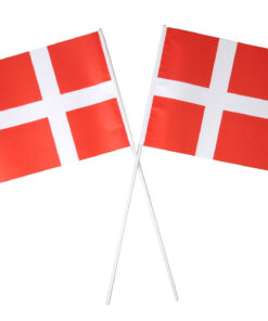 Dannebrogsflag på pind 30cm