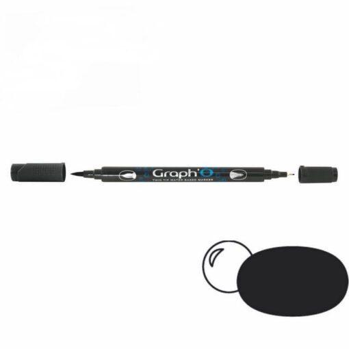 GRAPH'O Twin Tip Marker GO09909 Black vandbaserede tusser