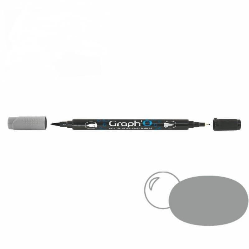 GRAPH'O Twin Tip Marker GO09504 Neutral Grey Medium vandbaserede tusser