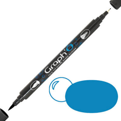 GRAPH'O Twin Tip Marker GO07165 Sapphire vandbaserede tusser