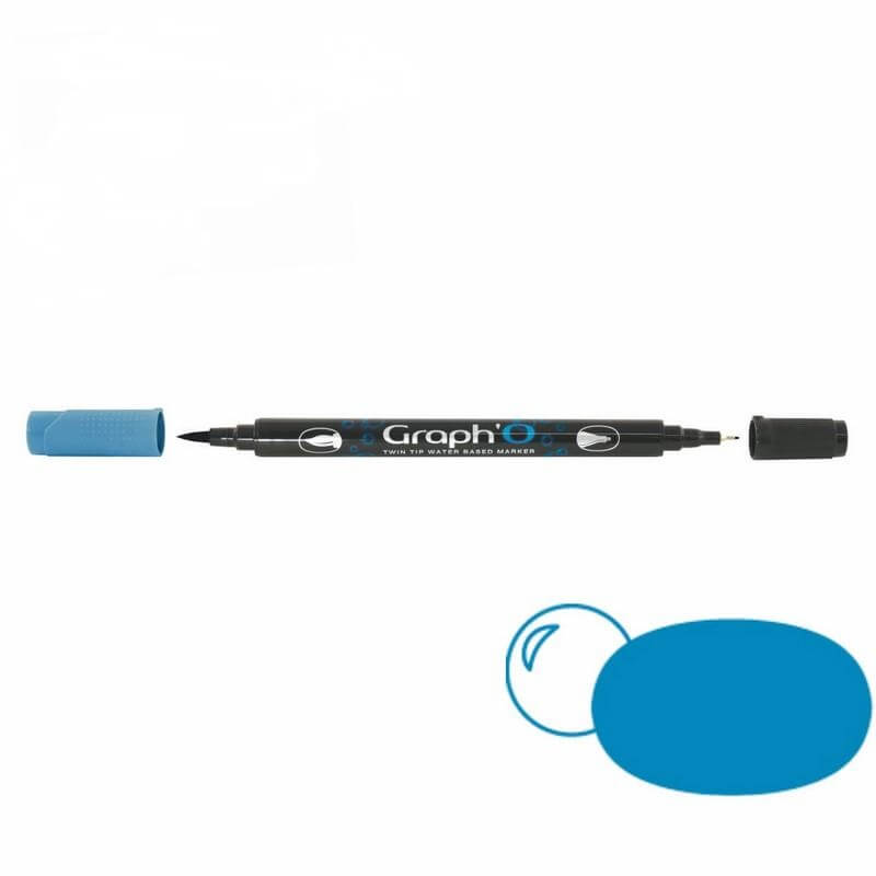GRAPH'O Twin Tip Marker GO07165 Sapphire vandbaserede tusser