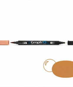 Graph’O twin tip vandbaseret tusch i farven cajou med brush og fin spids