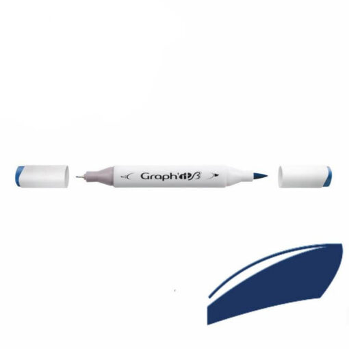Graph'it Twin Brush Markers GI87185 Indigo alkoholbaseret tusser