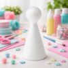 Styropor dukke 15 cm i kreativ DIY hobby opsætning med pynt og dekoration