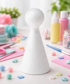 Styropor dukke 15 cm i kreativ DIY hobby opsætning med pynt og dekoration