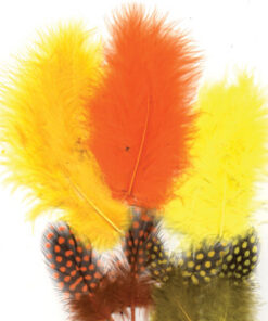 Fjer Marabou mix gule nuancer