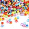 Runde perler med striber mix 8mm