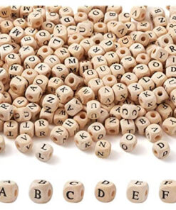 Træperler med bogstaver natur