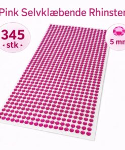 Pink selvklæbende rhinsten 5 mm – ark med 345 stk dekorative rhinsten til hobby og DIY