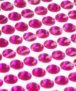 selvklæbende runde rhinsten pink