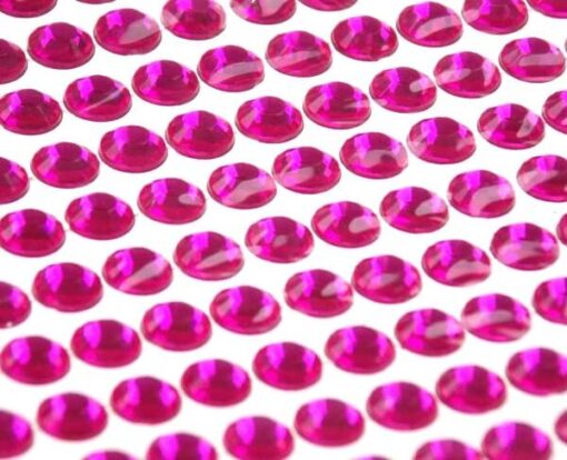selvklæbende runde rhinsten pink