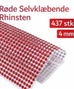 Røde selvklæbende rhinsten 4 mm – 437 stk til hobby og dekoration