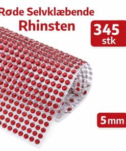 Røde selvklæbende rhinsten 5 mm – 345 stk. til hobby og dekoration