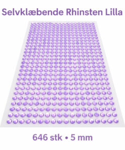 Selvklæbende lilla rhinsten 5 mm – ark med 646 stk dekorationssten til hobby og DIY