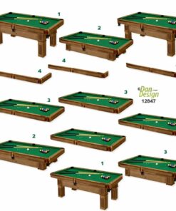 3D ark billard poolbord fra Dan Design med udstansede dele til kortfremstilling
