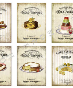 3D ark Dan Design 90059 med vintage kager og desserter til kortfremstilling og scrapbooking