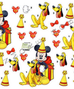 3D ark med Mickey Mouse og Pluto i fødselsdagstema fra Dan Design til kortfremstilling