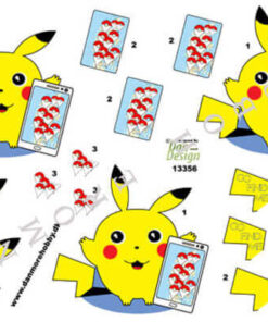 3D ark med Pikachu fra Pokémon i Dan Design kvalitet til kortfremstilling og scrapbooking