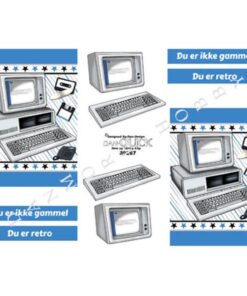 3D ark med retro computer motiv fra Dan Quick til kortfremstilling