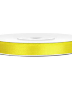 Satinbånd citron gul 6 mm