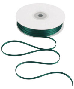Satinbånd gran grøn 3 mm x 10 m på rulle til gaveindpakning, hobby og dekoration