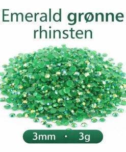 Emerald grønne rhinsten 3 mm (3 g) dekorationssten til hobby, scrapbooking og kortfremstilling