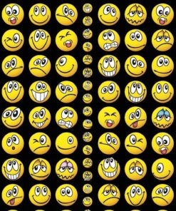 Smiley crazy stickers ark med gule emoji klistermærker – Crazy Yellow Faces