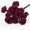 kunstige satin roser bordeaux 12mm