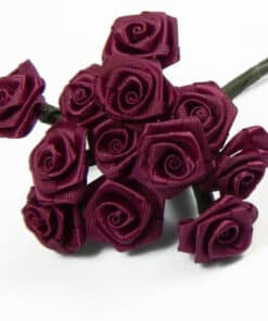 kunstige satin roser bordeaux 12mm
