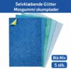 Selvklæbende glitter mosgummi skumplader i blå mix – 5 stk