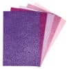 Mosgummi ark selvklæbende med glitter pink lilla mix