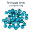 Rhinsten 4 mm i påfugleblå farve – 5g glitrende dekorationssten til hobby og nail art
