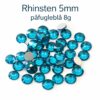 Påfugleblå rhinsten 5 mm (8 g) – facetterede pyntesten til hobby, dekoration og nail art.
