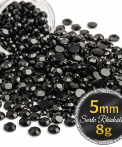 Sorte rhinsten 5mm (8g) til hobby og dekoration – produktbillede