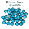 Rhinsten 6 mm i farven påfugleblå – 15g pose