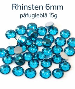 Rhinsten 6 mm i farven påfugleblå – 15g pose