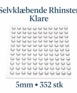 Selvklæbende rhinsten klare 5mm – ark med 352 stk dekorationssten
