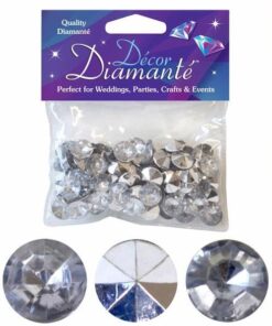 Kunstige pynte diamanter sølv