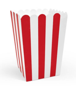 Popcorn bægre røde med hvide striber