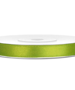 Satinbånd æble grøn 6 mm