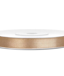 Satinbånd lys guld 6 mm