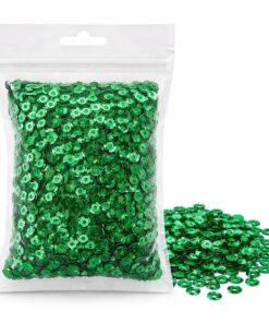 Grønne pailletter 6 mm 500 stk i pose – hobby pailletter til DIY og julepynt