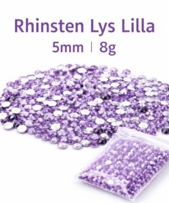 Rhinsten lys lilla 5mm 8g til dekoration og nail art