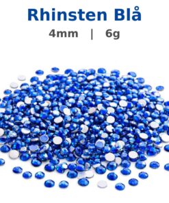 Rhinsten blå 4mm – 6g dekorationssten til nail art og DIY