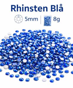 Rhinsten blå 5mm – 8g dekorationssten til hobby og DIY