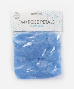 Lyseblå rosenblade til bordpynt