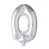 Folie talballon nummer 0 sølv