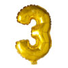 Folie talballon nummer 3 guld