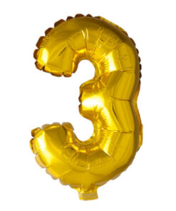 Folie talballon nummer 3 guld
