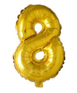 Folie talballon nummer 8 guld